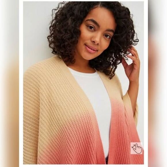 Torrid Dip Dye Ruana Knit Sweater - NWT - One Size Fits Most - Picture 4 of 9
